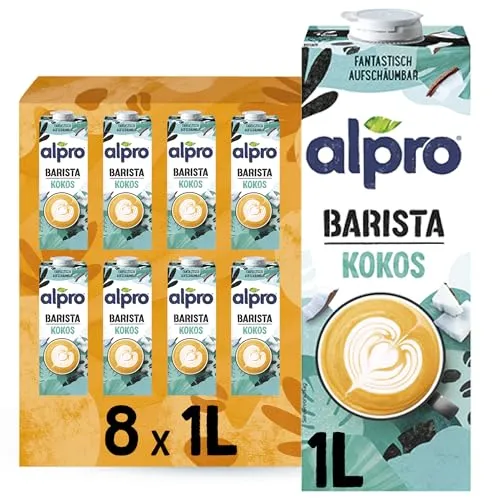 Alpro Barista Kokos – Pflanzlicher Aufschäumer - Kokos-Drinks, 100% pflanzlich und vegan, ideal für cremigen Schaum in Cappuccino und Latte. Reich an Calcium und Vitaminen, perfekt für alle, die Milchprodukte meiden.