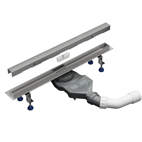 Aquabad® Duschrinne Slim Pro - Komplett-Set aus gebürstetem Edelstahl - Duschrinnen für eine elegante Dusche. Das Komplett-Set bietet eine hohe Ablaufleistung von 27L/min und enthält alles für die einfache Montage.