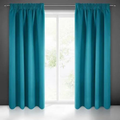 Eurofirany Logan Vorhang Blickdicht, Blackout, Satin Verdunkelungsvorhang mit Kräuselband - 1 STK. Elegant, Glatt, Einfarbig, Wohnzimmer, Schlafzimmer, 135x270 cm, Seegrün