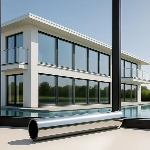 MARAPON® Fensterfolie Sonnenschutz außen 0.60x20 m - Spiegelfolie für Sichtschutz und UV-Schutz - Einfache Anbringung dank selbstklebender Rückseite. Diese Sonnenschutzfolie reflektiert bis zu 97% UV-Strahlen und schützt Ihre Möbel. Genießen Sie tagsüber Privatsphäre und reduzieren Sie Heiz- und Klimatisierungskosten.