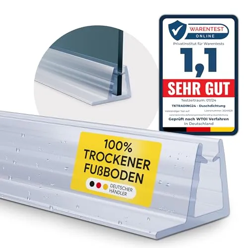 Duschdichtung PVC Ersatzdichtung TYP-4 200cm Glasstärke 4mm Gummilippe 15mm