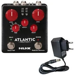 Nux E-Gitarre NUX Effektgerät NDR-5 Atlantic Delay und Reverb-Pedal mit Netzteil, Effektgeräte, Delay, Reverb-Pedal, mit Netzteil schwarz