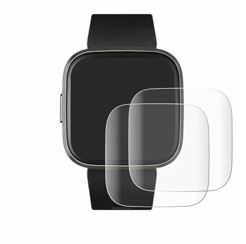 BROTECT 2 Stück Full-Cover Schutzfolie für Fitbit Versa 2 Full-Screen Displayschutz-Folie [3D Curved, Anti-Fingerprint, Kristall-Klar]