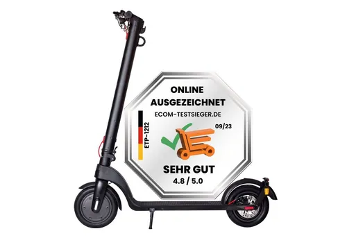 Scoot One E-Scooter E7 - Klappbar mit Pannenschutz - Elektroscooter mit 20 km/h, Straßenzulassung und herausnehmbarem Lithium-Akku für bis zu 20 km Reichweite. Ideal für sichere und komfortable Fahrten in der Stadt.