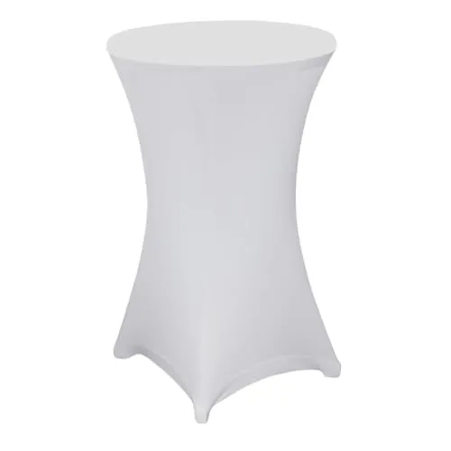 Julido Stretch Stehtischhussen – Elastische Spandex Hussen für Steh- & Bistrotische – Waschbar, Bügelfrei & rutschfest – Verstärkter Fußbereich – Für Hochzeit & Party (Weiß, 1er Set - Ø 70-75cm)