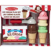Melissa & Doug 14087 Eiscreme-Spielset - Kinderbuch: Fördert kreative Rollenspiele und Feinmotorik mit magnetischen Eiskugeln und Waffeln aus Holz. Ideal für sozialen Austausch und Lernmöglichkeiten ab 3 Jahren.