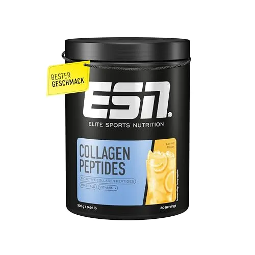 ESN Collagen Peptides Lemon 300 g - Hochwertiges Kollagen für Gelenke und Haut - Kollagen-Präparate mit patentierten bioaktiven Peptiden für Gelenkstabilität und Hautelastizität, leckerer Zitronengeschmack und made in Germany.