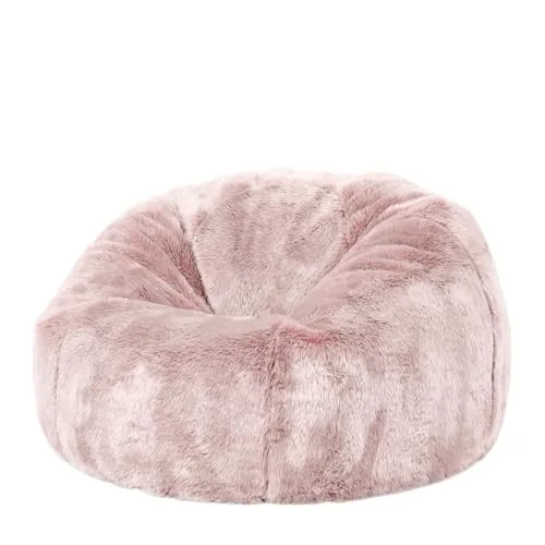 Icon Kenai Kunstfell Sitzsack für Kinder, Rosa - Sitzsäcke fürs Kinderzimmer; Flauschiger Kunstpelzstoff sorgt für ultimativen Komfort und ist leicht zu transportieren – perfekt zum Entspannen und Spielen!
