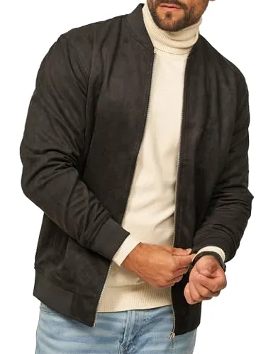 behype. Herren Blouson-Jacke - Dünne Bomberjacke mit Leder-Optik in Schwarz - Moderne BEHYPE Herren Blouson-Jacke: Stilvoll und vielseitig für Alltag und Freizeit. Das leichte Material sorgt für hohen Tragekomfort, während praktische Taschen für sicheren Stauraum sorgen. Ideal für jede Gelegenheit.
