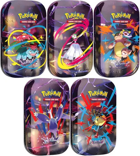 Mega-Entwicklung - Mega Helden Mini Tin Boxen 5er-Set - Pokémon TCG Mini Tin Boxen im 5er-Set, ideal für Sammler und Spieler – perfekt für spannende Duelle und zum Verstauen von Karten!
