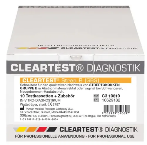 Cleartest Strep B Test - 10 Tests für zuverlässige Ergebnisse - Schnelltests zur Erkennung von Streptokokken der Gruppe B, einfach in der Anwendung und ideal für die Selbstdiagnose zu Hause.