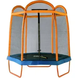 SixJump Gartentrampolin 2,10 m Orange 7FT - Trampolin für Garten, ideal für Familie und Kinder, sicher durch dicke Polsterung und rostfreie Konstruktion, bis 100kg Traglast.