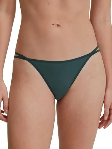 CALIDA Sleek Skin Tanga-Slip Damen, extraleichte, weiche Qualität, schmaler Schnitt, Low Cut, weicher Bund deep Emerald Green 36-38