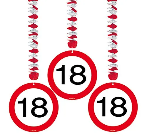 Folat 8714572051170 Set Rotorspirale Verkehrsschild 18 Geburtstag