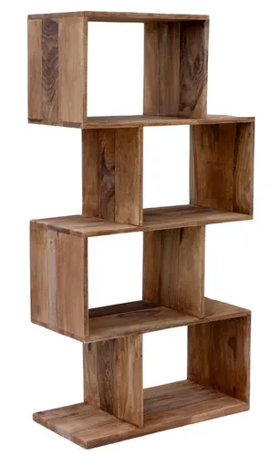 Indischesmoebelhausde Bücherregal Rami 60x120x30 aus Palisandr-Massivholz - Das Bücherregal Rami vereint Stil und Funktionalität. Aus hochwertigem Palisandr-Massivholz gefertigt, bietet es ausreichend Platz für Bücher und Dekorationen und besticht durch seine einzigartige Maserung.