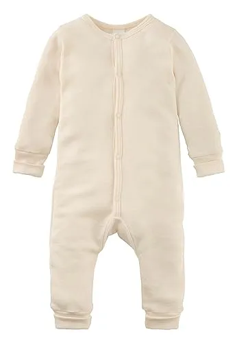 hessnatur Schlafoverall Mädchen und Jungen Unisex aus Bio-Baumwolle mit Merinowolle und Seide | nachhaltig und fair hergestellt (Fair Wear Foundation)