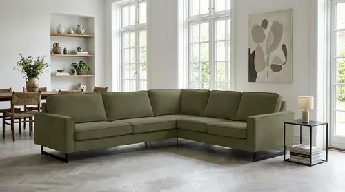 Home affaire Ecksofa Pinto, XXL, 250/290 cm, langer Schenkel, Ottomane, Cord, Chenille, Lederoptik, mit Keder, Metallfüße, Wellenunterfederung