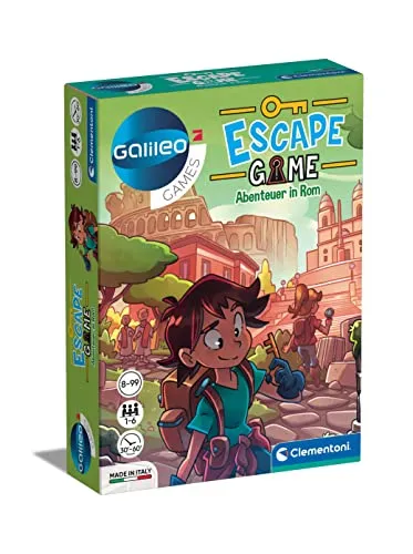 Clementoni Escape Game - Abenteuer in Rom, spannendes Knobelspiel für die ganze Familie ab 8 Jahren, fördert logisches Denken und Teamarbeit
