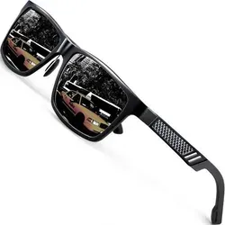 Polarisierte Al-Mg Sonnenbrille Herren - Ultra Leicht & Stilvoll - Extrem leichte Al-Mg Sonnenbrille für Herren mit polarisierenden Gläsern. Optimaler UV400 Schutz und reduzierte Blendung für besten Komfort beim Fahren und Outdoor-Aktivitäten. Ideal für jeden Look!