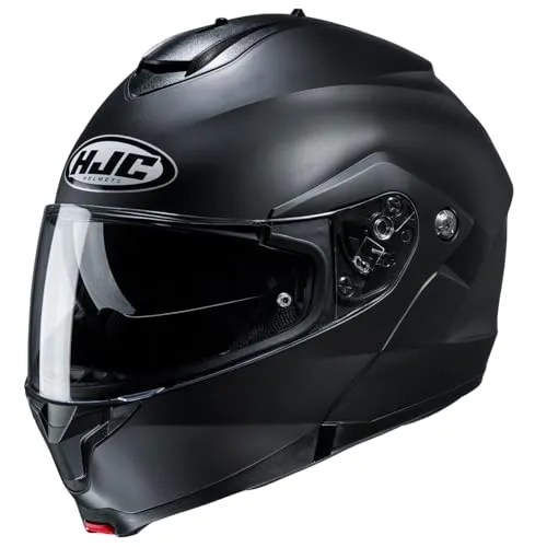 HJC C91N Modularer Motorradhelm, Halbmattschwarz, M - Motorradhelm mit Polycarbonatschale und Anti-Kratz-Behandlung, integriertem Sonnenschutz und fortschrittlichem ACS-Belüftungssystem für optimalen Komfort.