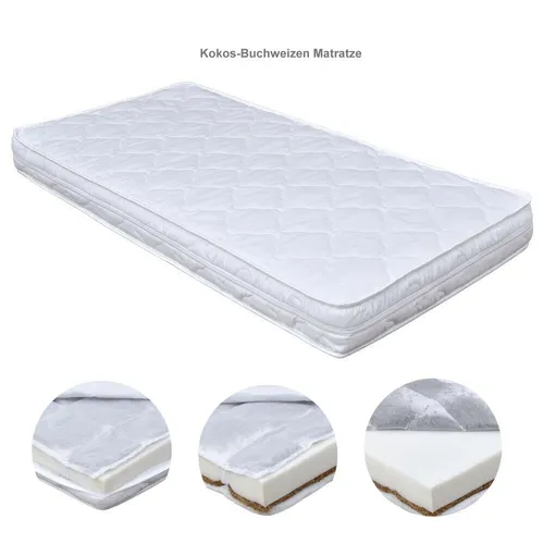 Kinderbettmatratze Kokos Buchweizen 70x140 - Matratze aus Kokos und Buchweizen, ideal für gesunden Schlaf Ihres Kindes, Härtegrad 2 für optimale Unterstützung.