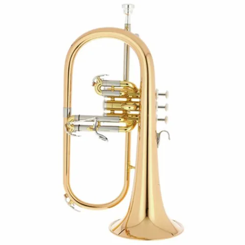 Yamaha YFH-631 G Flugelhorn - Blechblasinstrumente, Profiklasse mit MS-Bohrung und hochwertigem Goldmessing Schallbecher für exzellenten Klang, inkl. Koffer und Mundstück.