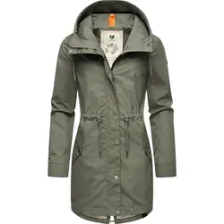 Ragwear Damen Übergangsjacke Canny Olive24 Gr. S - Funktionsjacken – Stylische und leichte Damen Outdoorjacke mit großer Kapuze, ideal für Frühling und Sommer, sorgt für ein angenehmes Tragegefühl und eine tolle Figur.
