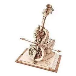 Robotime 3D-Puzzle Magic Cello Spieluhr - 3D-Puzzle aus Holz, fördert Kreativität und Geschicklichkeit, ideal für Kinder ab 8 Jahren.