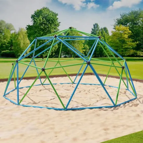 VESKA Klettergerüst Dome Climber – Kinder Kletterkuppel Geodome aus Metall - Schaukeln – Robuste Kletterkuppel für abenteuerliche Stunden im Freien, ideal für Kinder ab 3 Jahren, fördert die motorischen Fähigkeiten und den Teamgeist.