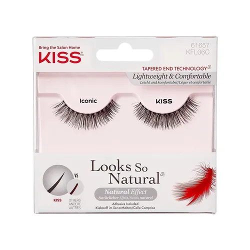 KISS Look So Natural Lashes Iconic - Künstliche Wimpern für natürliches Volumen, aus 100% Naturhaar, wiederverwendbar und ideal für Kontaktlinsenträger*innen – für einen atemberaubenden Glamour-Effekt!