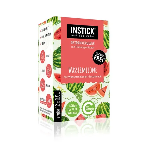 INSTICK Getränkepulver Wassermelone 12-er Packung (für 12 x 0,5 L)