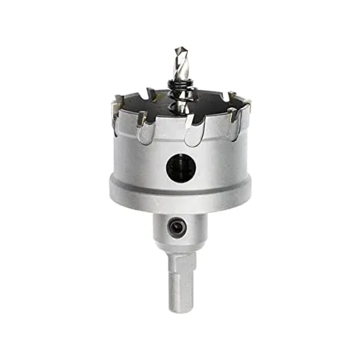 Meccion Lochsäge Hartmetall-Bohrer, Hochwertiger TCT Metall Lochsäge Bohrer für Edelstahl, Eisen, Legierung, Holz, Kunststoff (51mm)