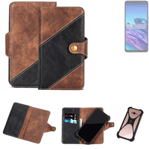 Handy Hülle für TCL 40 XE Wallet Case Cover Smartphone Braun