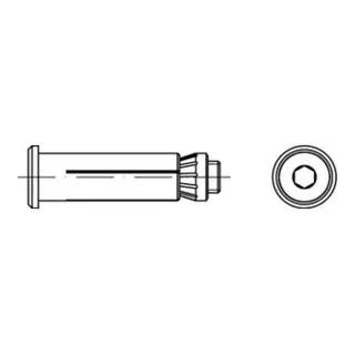 LINDAPTER Hollo-Bolt A 4 HBSTCSK 10-Größe 1 S - Befestigungssystem für Hohlprofile, ideal für schnelle und sichere Montage, inklusive Senkschrauben - 1 Stück in der Verpackung.