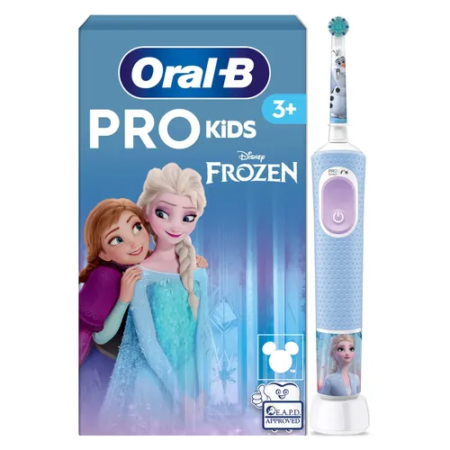 Oral-B Vitality Pro 103 Kids Frozen - Elektrische Zahnbürste für Kinder, sanfte Reinigung mit extra weichen Borsten und wechselbaren Stickern