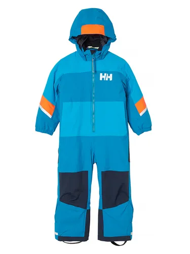 Helly Hansen Schneeanzug "Rider 3.0" in Blau/Dunkelblau/Orange, Größe 128 - Der Helly Hansen Schneeanzug "Rider 3.0" bietet optimalen Wetterschutz dank der Helly Tech-Technologie. Mit abnehmbarer Kapuze und elastischen Fußstegen ist er ideal für aktive Babys. Perfekt für den Winter!