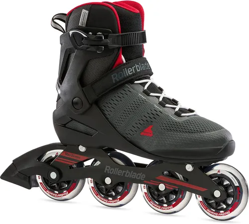 ROLLERBLADE SPARK 84 Inline-Skates Herren - Größe 44 1/2 in dark grey-red - Inliner mit stabiler Aluminiumschiene und komfortablen Softboots, ideal für sportliche Fahrten und maximale Bewegungsfreiheit.