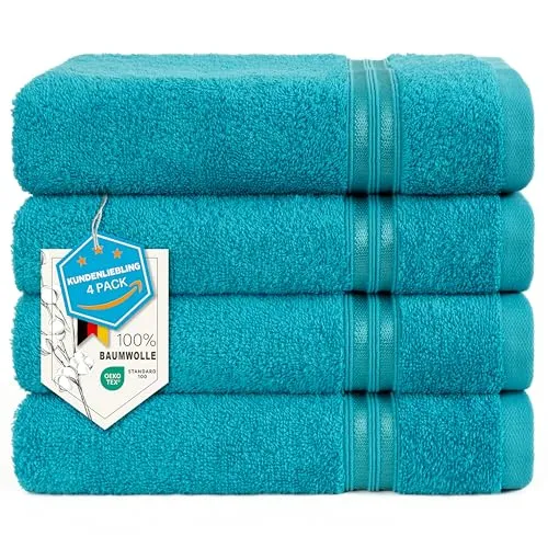 Hammetex 4er Handtücher Set – 100% Baumwolle, 50x100cm - Premium Handtücher Set aus 100% Baumwolle, weich, saugstark und schnell trocknend – ideal für Badezimmer, Spa oder Hotel.