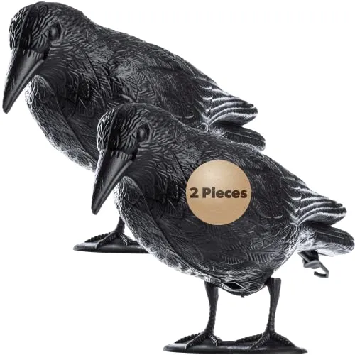 KADAX 2 Stück Schwarz Rabe, Taubenabwehr und Taubenschreck aus Kunststoff, Vogelabwehr, natürliche Schädlingsbekämpfung, Schutz vor lästigen Vögeln