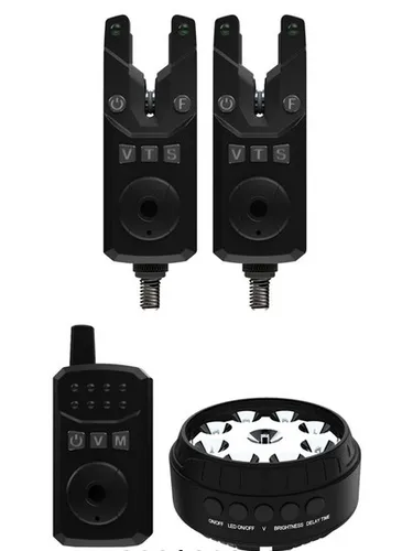 Sonik SKS2 Alarm Set 2+1+BL - Bissanzeiger Set mit 2 Alarmen und einem Receiver, ideal für präzises Angeln und zuverlässige Bissanzeige.