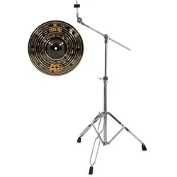 Meinl Classics Custom Dark 12" Splash Set inkl. Galgenbeckenständer - Zubehör für Schlaginstrumente, 12" Splash mit B10 Bronze für vielseitige Musikstile, inklusive Galgenbeckenständer für optimale Positionierung.