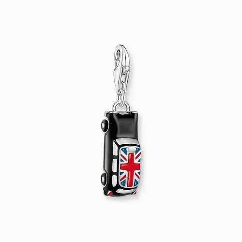 THOMAS SABO 2 Charm-Anhänger LONDON Taxi mit Union Jack - Clasp Charms für Damen, aus hochwertigem 925er Sterlingsilber, ideal für individuelle Geschenke und vielseitig kombinierbar mit Bettelarmbändern und Ketten.