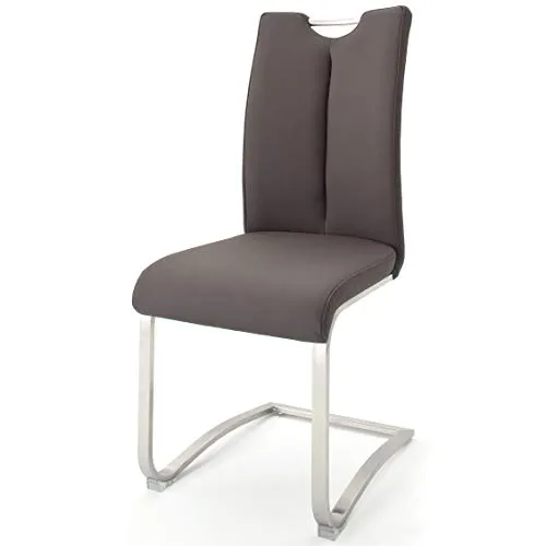 Freischwinger MCA ARTOS 2XL - Eleganter Esszimmerstuhl - Stuhl im modernen Design, braunes Polster und komfortable Sitzhöhe von 102 cm, ideal für stilvolle Esszimmer.