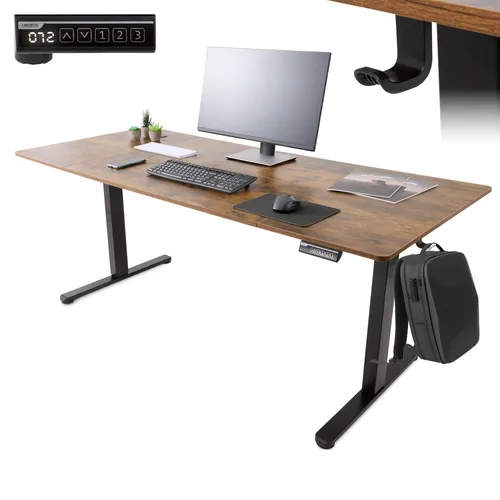 Arebos Schreibtisch Computer-Bürotisch 180 x 80 cm - Höhenverstellbarer Kinderschreibtisch mit Memory-Funktion, ideal für ergonomisches Arbeiten im Homeoffice und Büro. Flexibel von 72 bis 118 cm einstellbar für mehr Bewegung und Wohlbefinden.