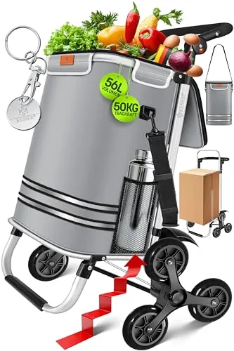 KESSER® Einkaufstrolley Treppensteiger mit Kühlfach - Einkaufstaschen & Einkaufstrolleys – 3in1 Trolley mit 56L Kapazität, belastbar bis 50kg, ideal für den komfortablen Einkauf und kühlende Lebensmittel.