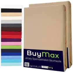 Buymax® Spannbettlaken 160x200cm Doppelpack - 2er-Set Spannbetttücher aus 100% Baumwolle, atmungsaktiv und pflegeleicht, geeignet für Matratzen bis 25 cm Höhe. Ideal für hohen Schlafkomfort und nachhaltige Qualität.
