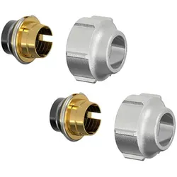 Simplex Klemmverschraubung 1 Paar 16x3/4" für Edelstahlrohre - Praktisches Klemmverschraubung Set für 16mm Rohre, ideal für Heizungsanlagen. Hohe Auszugskraft dank verlängertem Klemmring und elastischer Dichtung.