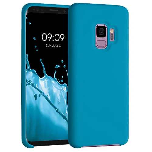 kwmobile Handyhülle für Samsung Galaxy S9 Hülle - Case Silikon - Kabelloses Laden - Schutzhülle Cover in Karibikblau