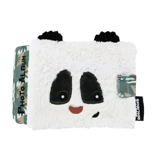 Les Déglingos Rototos The Panda - Plüsch Fotoalbum - Fotoalben für Babys - Ultraweiches, kuscheliges Design mit 10 laminierte Ansichten für unvergessliche Erinnerungen, geeignet ab Geburt, maschinenwaschbar.