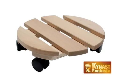 Pflanzenroller HOLZ MASSIV bis 120 KG - Möbelzubehör: Robuster Pflanzenroller aus massivem Holz, ideal für Blumen und Kübel, mit einer Tragkraft von bis zu 120 KG.